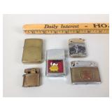 5 Vintage Lighters: Zippo, Texaco, Memory, Royal S