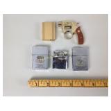 5 Vintage Lighters: Zippo Phillips 66 & Clydes Mea