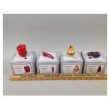 4 Midwest of Cannon Falls Porcelain Boxes Fruit &