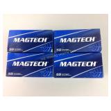 Mag Tech 9mm brass FMJ 124 grain, 50 rnds/box 8 bo