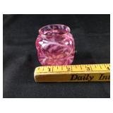 Northwood Cranberry Opalescent Daisy & Fern Toothp