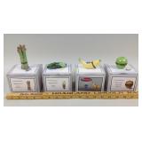 4 Midwest of Cannon Falls Porcelain Boxes Fruit &