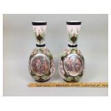 Pair Bristol Glass Vases