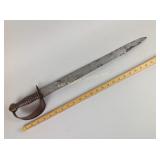 Sword, rough edges, metal handle, no markings