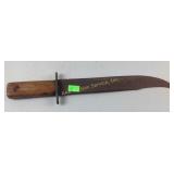 Knife, wood handle, rusted, no markings