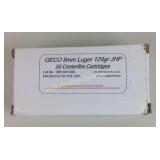 Geco 9mm Brass JHP 124 Grain, 50 rnds/box 1 box