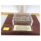 Civil War Bullet in Hand Made Wood Coffin