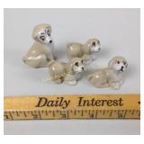 4 Wade Porcelain "Happy Families" Dog Figurines