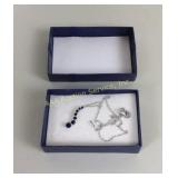 14 K White Gold & Sapphire Necklace