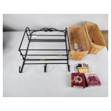 Longaberger envelope baskets and wrought iron