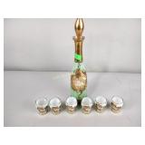Decanter and glass set, vintage