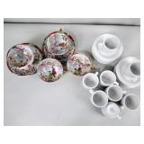 Asian tea set with some chips, Richard Ginori