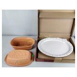 Longaberger turkey platter NIB, ABC roasting pan