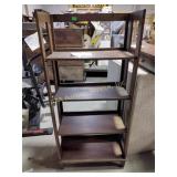 Folding bookshelf,  23 x 11 x 49