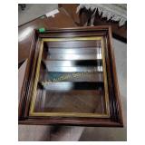 Framed mirrored trinket shelf,  21 x 18
