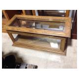 Coffee table, with glass top inside panels,