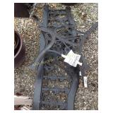 Cast iron outdoor bench, missing seat