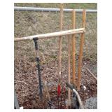 Garden tools including post hole diggers