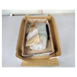 Stained and clear glass pieces