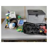 Skil drill, Garden step with some tools, weed