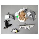 Schleich animals including octopus, sharks,