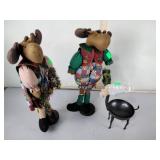 Decorative moose, metal candle holder, appears