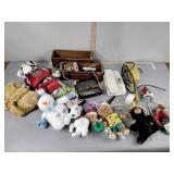 Telephone bundle, vintage, stuffed animals,