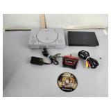 Play station game console, power cords, PS2
