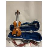 Cremona violin and black case with bow string