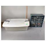 Storage box for nuts and bolts, filled with nuts