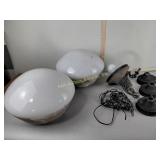 Glass light covers, hanging light fixture