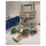 Vase, marble ashtray, candle, flower bulbs,