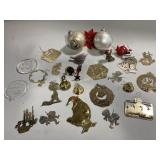 Christmas ornaments variety, pressed metal,