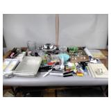 Kitchen items, ice cream scoop and stack in