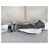 Golf bag with accessories MATREK gold, golf clubs