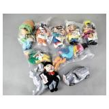 Plush toys  including monopoly, and Kellogg