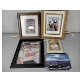 Framed prints including "Vigilance" by Cynthia