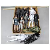 action figures including Star Wars, master chief,