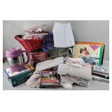 Dish rags, Christmas bows, yarn, rose petals,