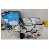 Kitchen accessories, mugs, home decor lamp,