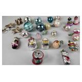 Christmas ornaments including shiny bright