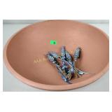 Wooden dough bowl 16 1/2" wide