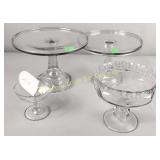 Cake stands, pedestal candy dishes