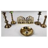 Brass Including bookends and candlesticks