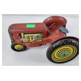 Vintage tin litho toy tractor