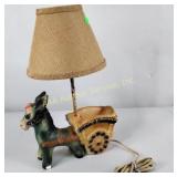 Chalkwear donkey and cart lamp, some damage
