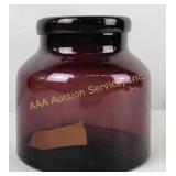 Large glass pot decor burgundy colored