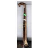 Wooden canes, decorated, tipped average height