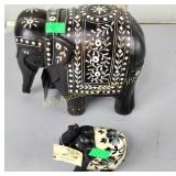 Decorative wooden elephant, new with tags