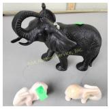 Decorative elephants including metal and